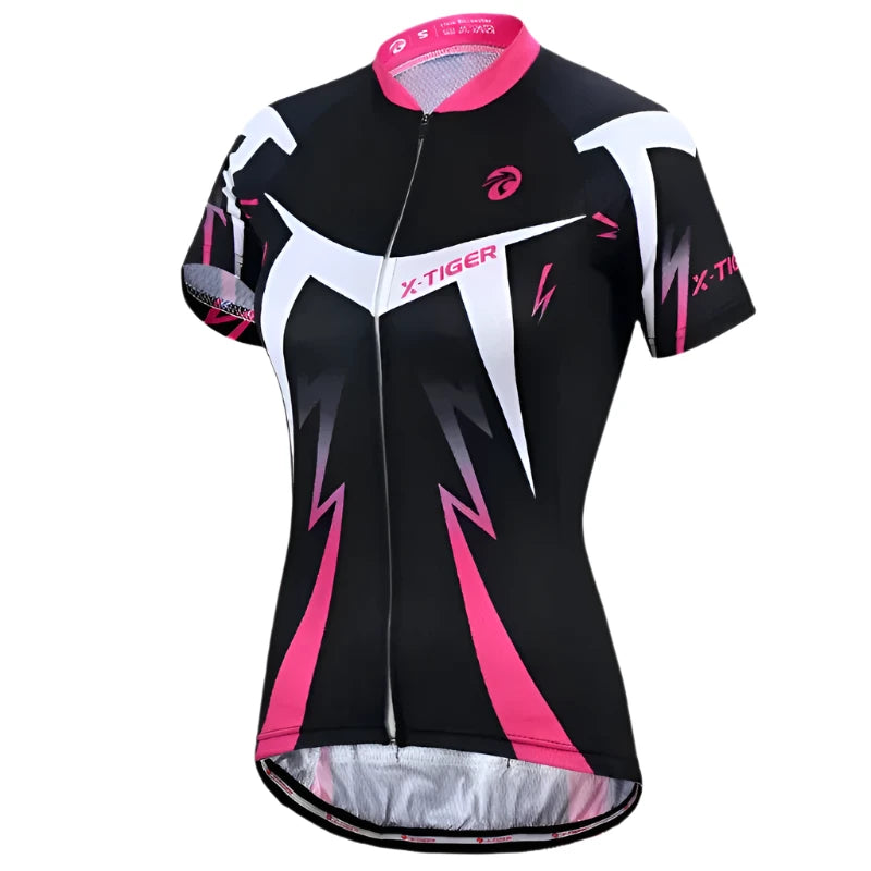 Cycling sunglasses for technical climbs-X-Tiger Women Cycling Jerseys Female Short Sleeve Cyclist Ciclismo Road Bike Clothing Breathable Quick Dry Polyester Shirts