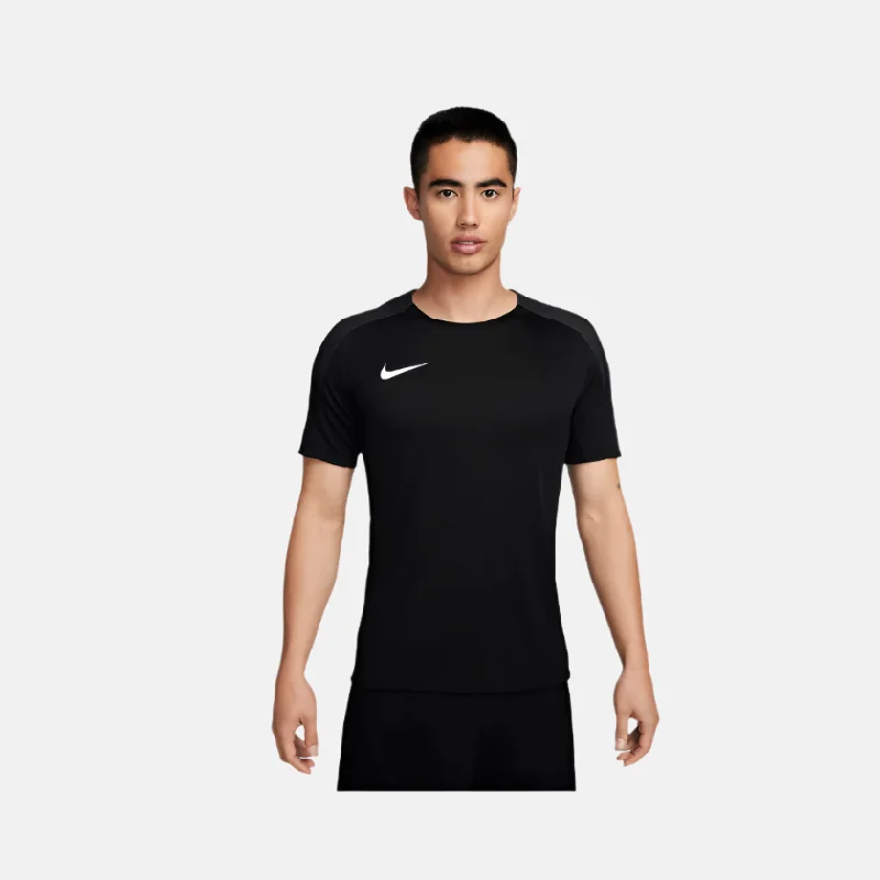 Road bike jersey with ventilated back-Nike Strike Dri-FIT Short-Sleeve Men's Soccer T-shirt -Black/Anthracite/White