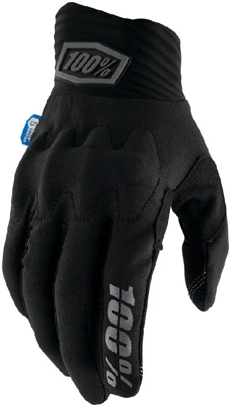 Cycling shorts with ventilated waist-100% Cognito Smart Shock Gloves - Black Full Finger Medium