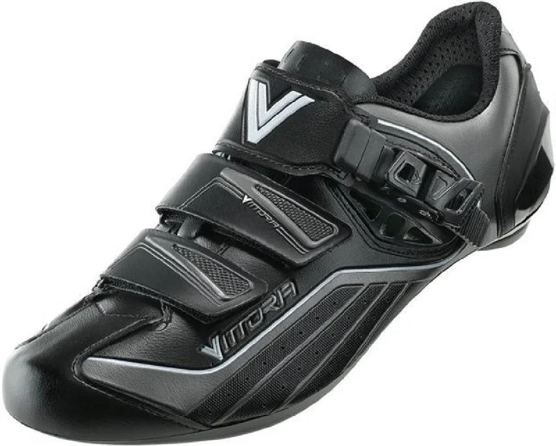 Bike riding knee pads with adjustable weave-Vittoria Zoom Road Cycling Shoes (Black) EU 39.5