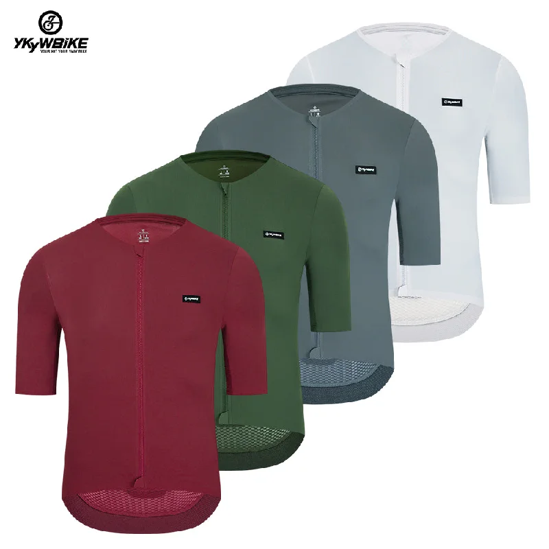 Bicycle jersey with adjustable fabric-YKYW Men's Cycling Jersey Summer Short Sleeve YKK zipper New Coldback Fabric UPF 50+ 5 Colors