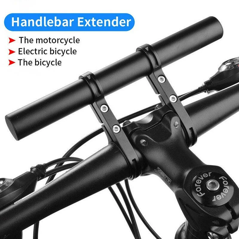 Bicycle jersey for technical trails-20cm Bicycle Handlebar Extended Bracket Bike Mount Bar Computer Holder Support Rack Alloy Stand Double Frame Bicycle Clip