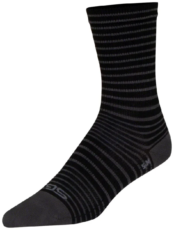 Cycling jersey with adjustable weave-SockGuy SGX Black Stripes Socks - 6" Black Large/X-Large