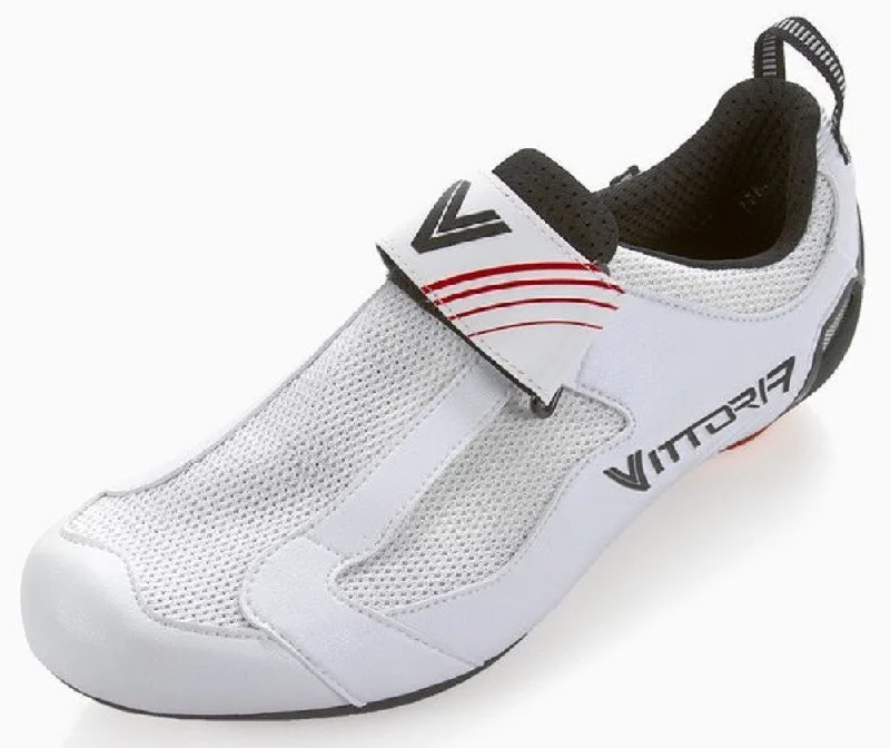 Bicycle socks with adjustable fabric-Vittoria THL Triathlon Cycling Shoes, White, EU 48