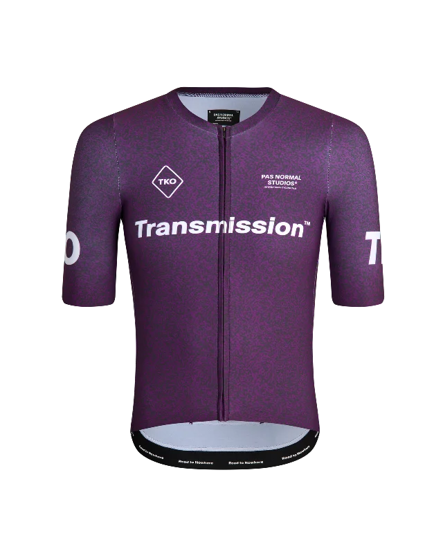 Bike riding vest with adjustable weave-T.K.O Short Sleeve Jersey  - Dark Purple Transmission