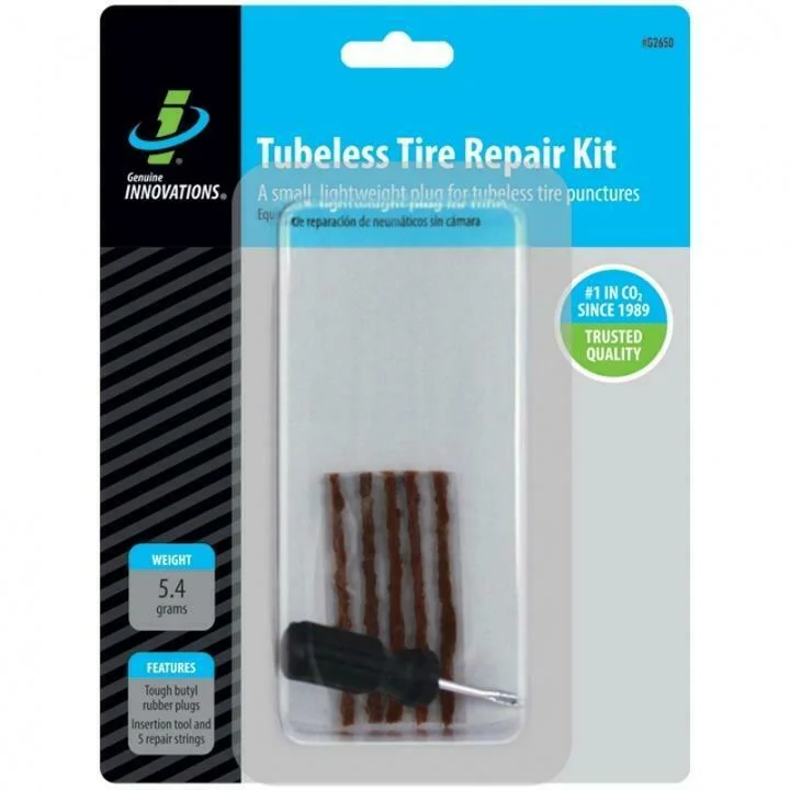 Cycling gloves for technical descents-Genuine Innovations TUBELESS TIRE REPAIR KIT Tool + Rope Plugs