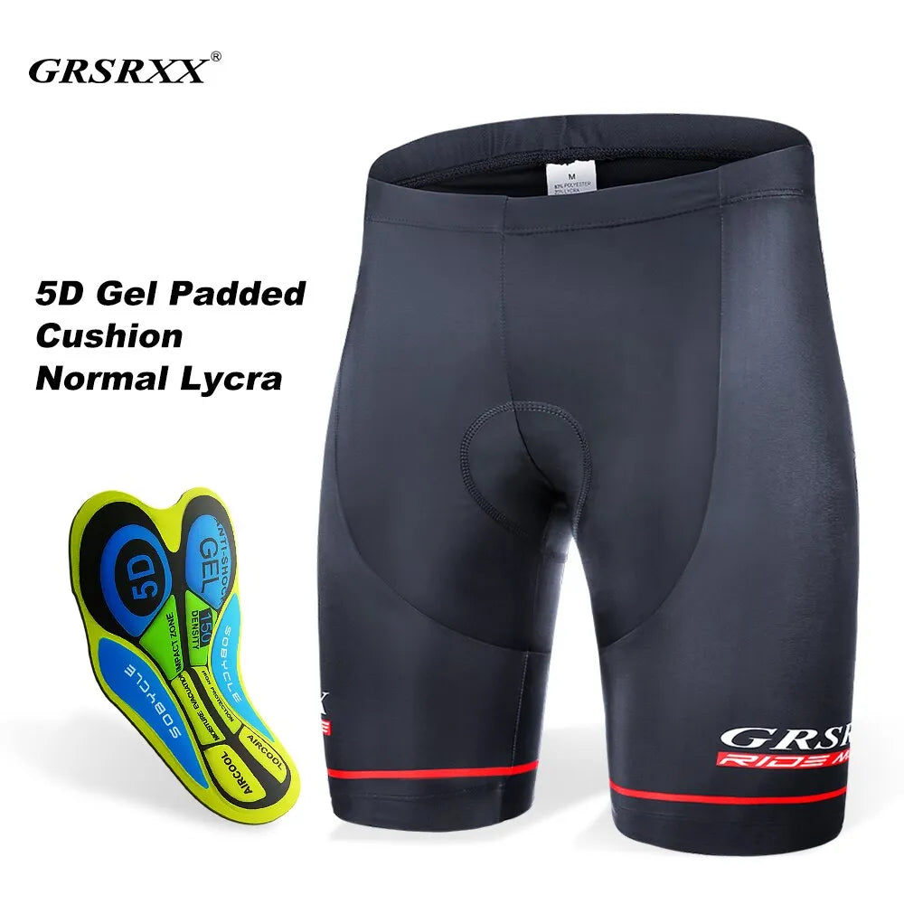 Bicycle arm warmers with adjustable lining-GRSRXX Cycling Shorts Men's Anti-slip Leg Grips Bike Shorts Shockproof 5D Pad Breathable Riding Bicycle Bib Short Ciclismo