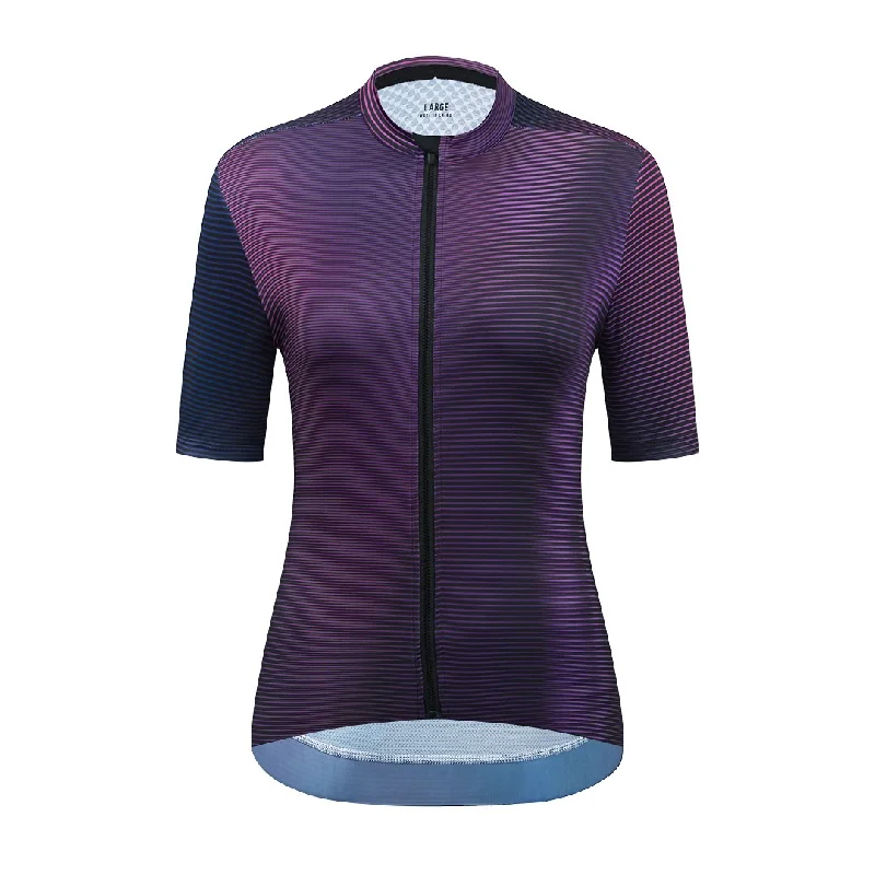 Cycling sunglasses for technical climbs-YKYW Women's PRO Team Aero Cycling Jerseys Short Sleeves Seamless Process Flyweight Dazzling Purple