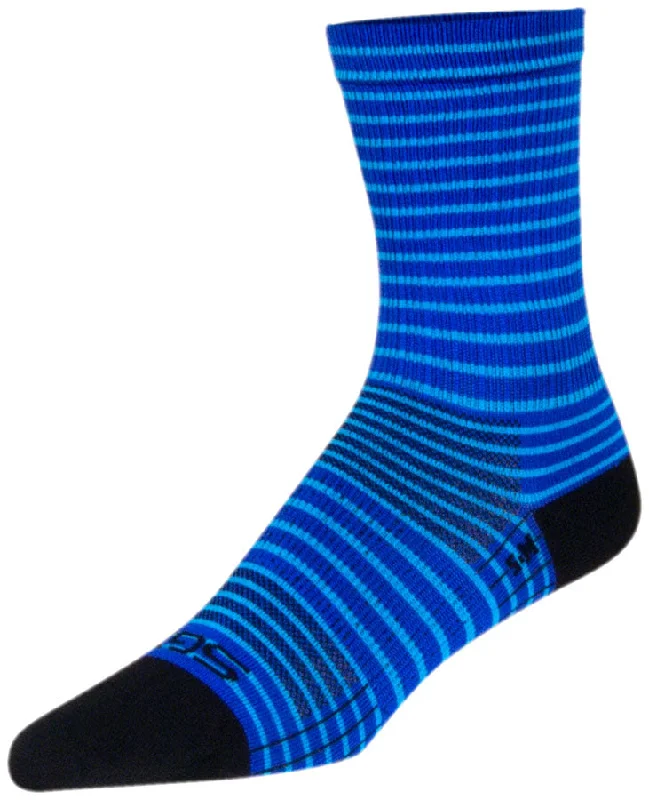 Cycling gloves for adjustable biking-SockGuy SGX Royal Stripes Socks - 6" Royal Small/Medium