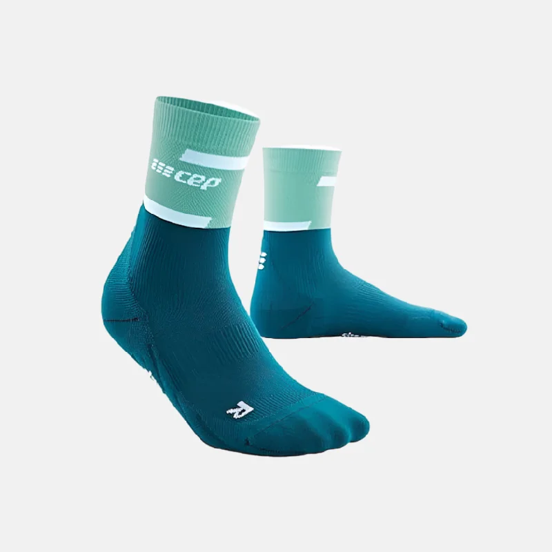 Cycling vest for technical trails-Cep The Run Ultralight Compression 4.0 Mid Cut Women's Socks -Ocean/Petrol