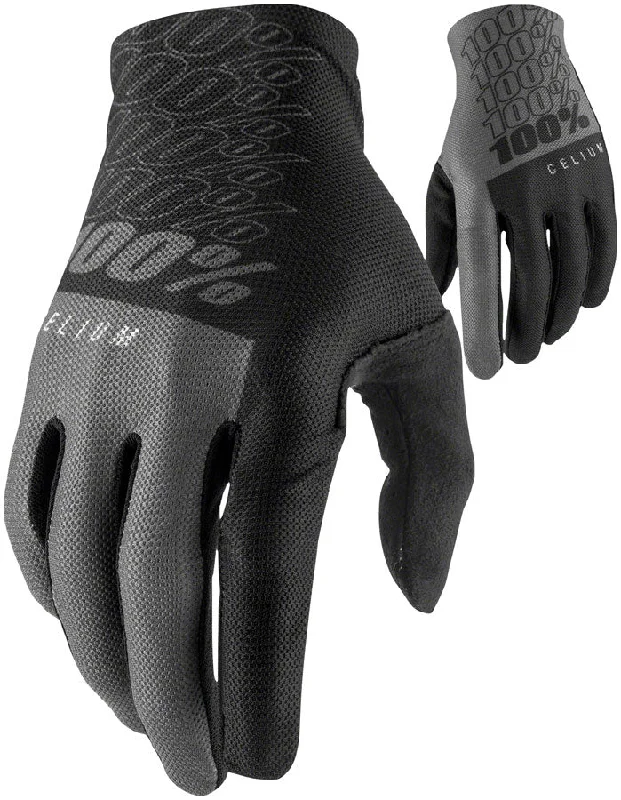 Bike shoes with adjustable weave-100% Celium Gloves - Black/Gray Full Finger Medium