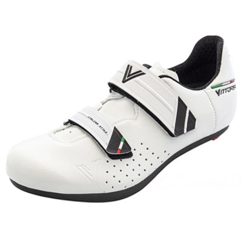 Cycling socks for adjustable trails-Vittoria Rapide Kid Sport Road Cycling Shoes - White