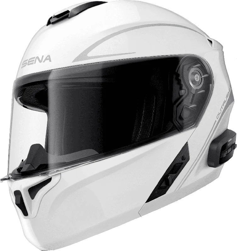 Bike helmet with adjustable shell-SENA OUTRUSH R HELMET - WHITE