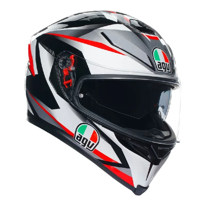 Bicycle helmet with adjustable design-AGV K5 S PLASMA HELMET - WHITE/BLACK/RED