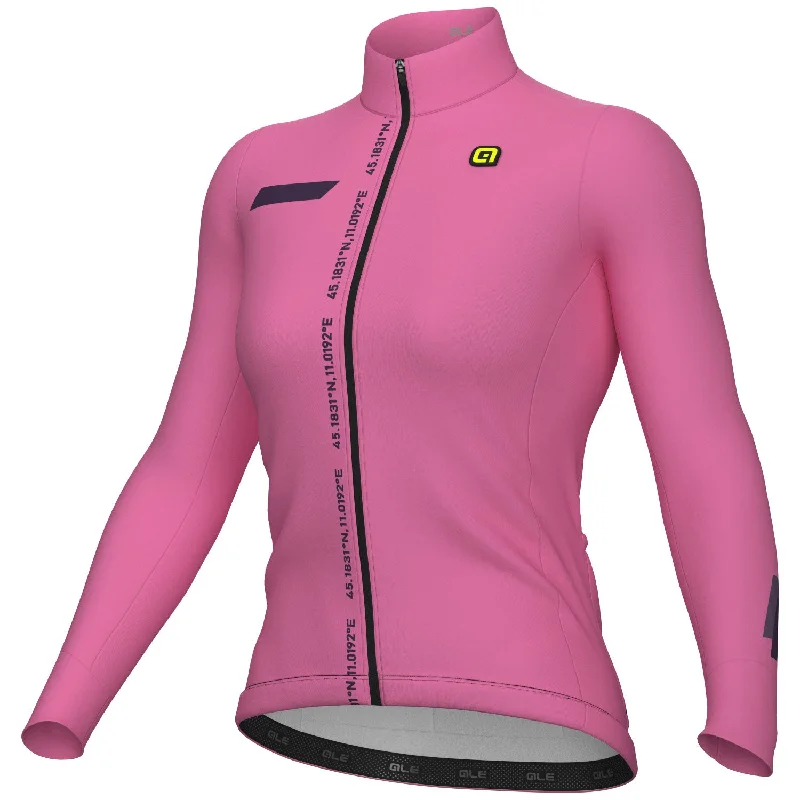 Bicycle helmet with adjustable shell-Maglia maniche lunghe donna Ale PR-E Follow Me - Rosa