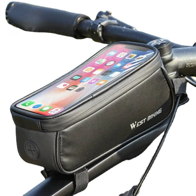 Bicycle riding shoes with ergonomic support-Waterproof Bicycle Front Frame Bag Touch Screen 7 Inch Phone Holder Cycling Top Tube Bag Road Bike MTB Accessories