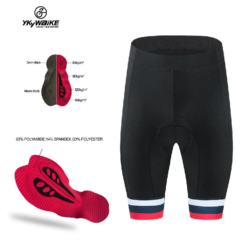 Cycling socks for adjustable trails-YKYW Men's Cycling Shorts Breathable Shockproof Sponge Pad Black