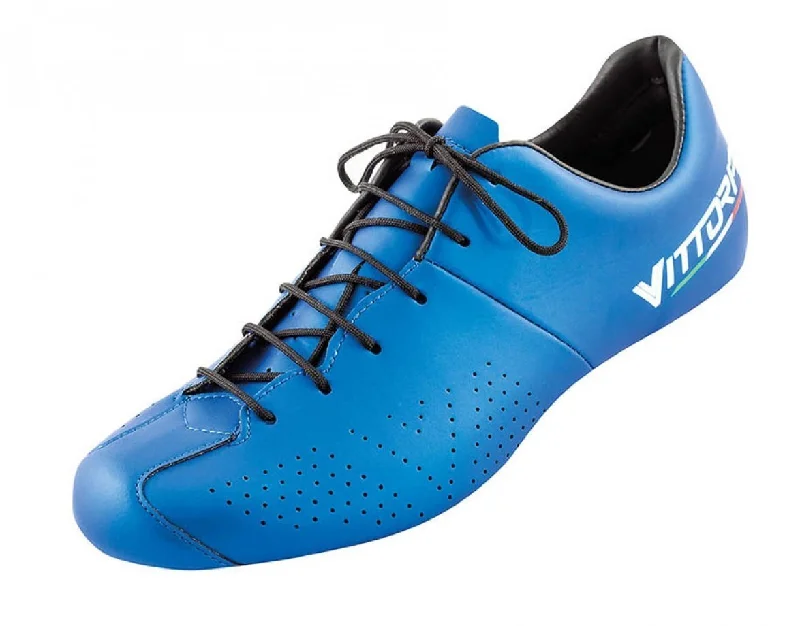 Cycling tights for technical descents-Vittoria Mondiale MTB Cycling Shoes SPD Soles (Blue)