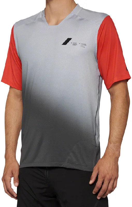 Cycling vest with adjustable weave-100% Celium Jersey - Gray/Red Short Sleeve Mens Medium