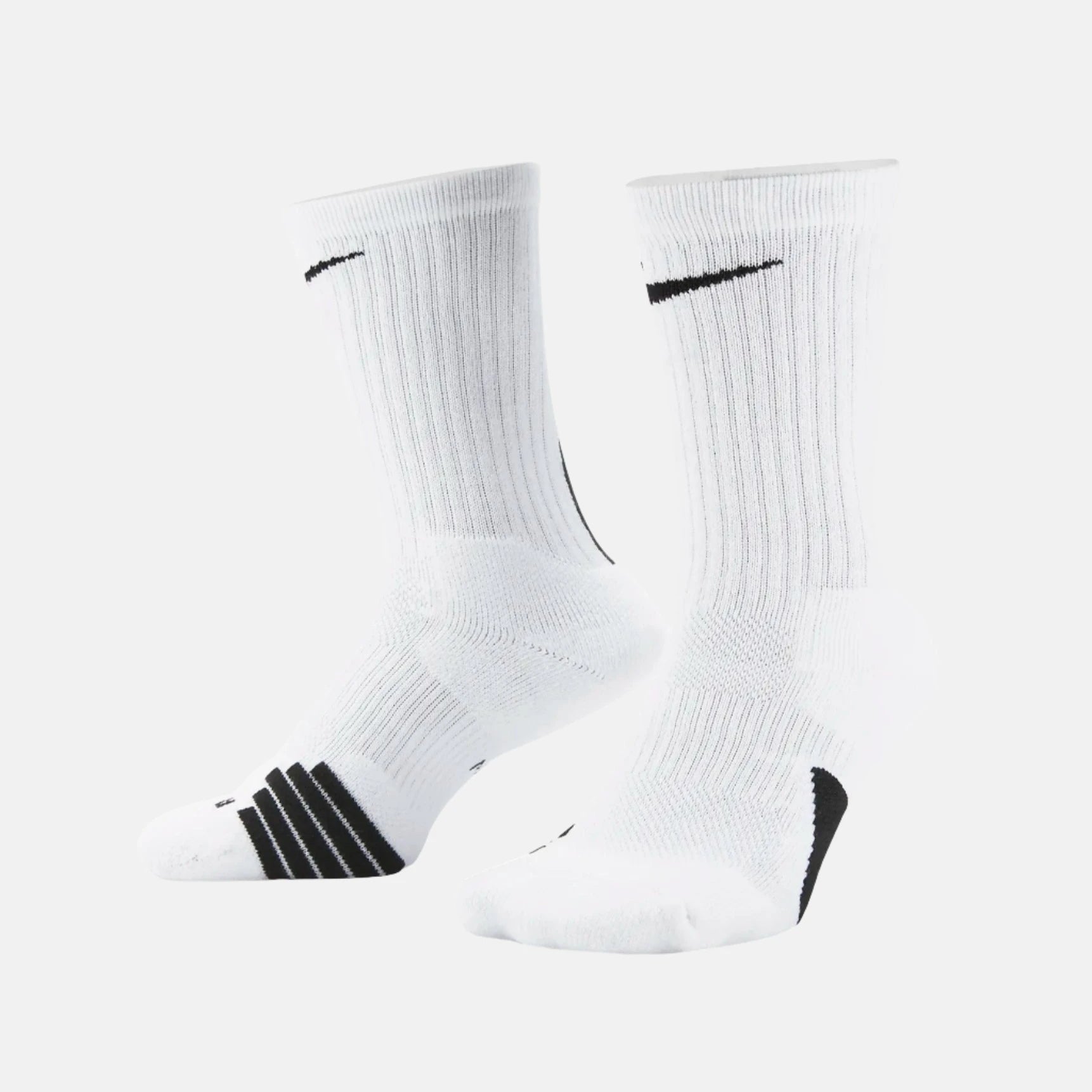 Bike shoes for technical trails-Nike Elite Crew Basketball Socks -White/Black/Black