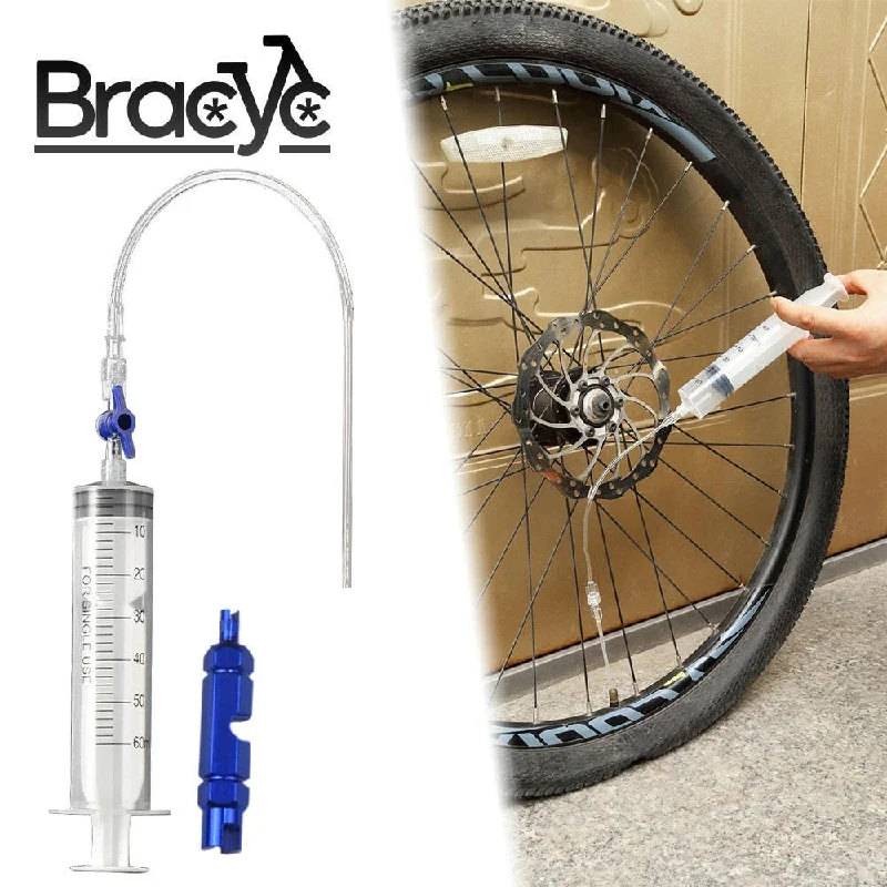 Bicycle riding shoes with adjustable straps-MTB Road Bicycle Tubeless Tire Liquid Injection Tool 60ml Tire Sealant Injector Oil Mineral Change Tool for Bike Repair Tools