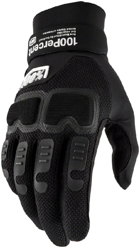 Bike shoes with adjustable design-100% Langdale Gloves - Black Full Finger Mens X-Large