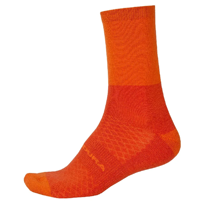 Bicycle arm sleeves with ventilated back-Calze Endura Baabaa Merino Winter - Arancio