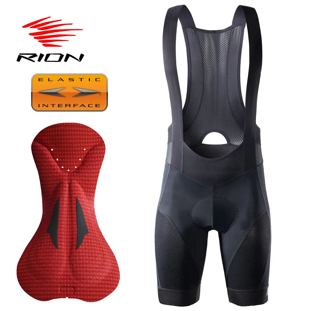 Cycling gloves for technical biking-RION Cycling Bib Shorts Men Summer Bike Underwear Elastic Interface Cushion MTB Mountain Bike Downhill 3D Padded Tights Bicycle