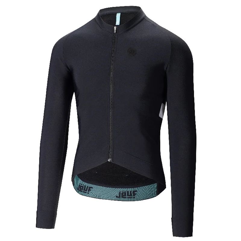 Bicycle jersey with adjustable fabric-Maglia Jëuf Pro Race Thermal manica lunga - Nero