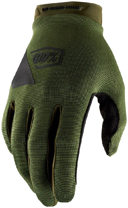 Bicycle riding socks with ventilated weave-100% Ridecamp Gloves - Army Green/Black Full Finger Medium