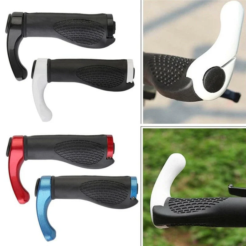 Cycling sunglasses for endurance trails-Bike Handlebar Grips Comfortable Rubber Handle gloves Aluminum Lock-on Bicycle Handle Bar End Grips Mountain Scooter MTB Road