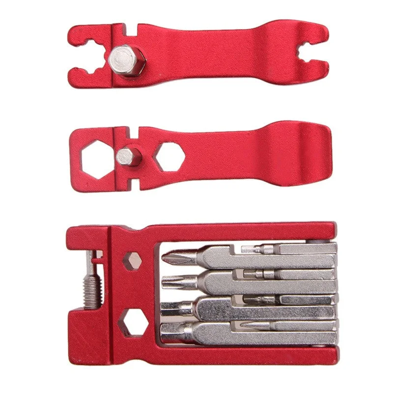 Bike shorts for technical trails-19 in 1 Portable Bicycle Repair Tools MTB Multifunction Tools Set Kit Hex Key Screwdriver Wrench Spanner Bicycle Tool kits