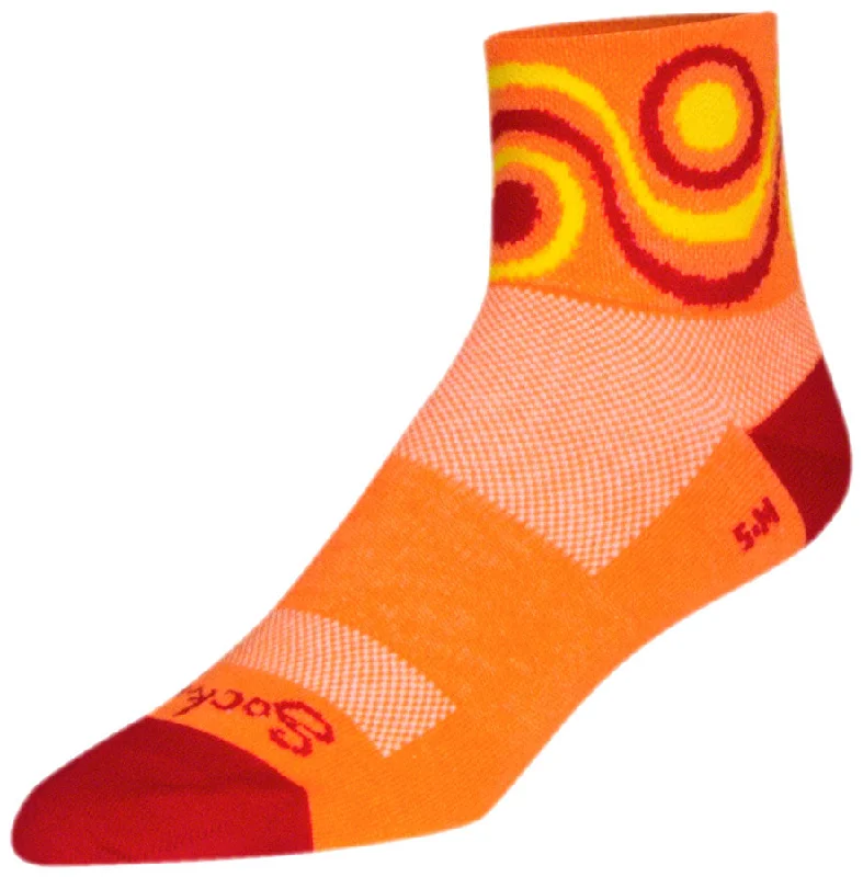 Cycling sunglasses for technical descents-SockGuy Classic Flow Socks - 3" Orange Large/X-Large