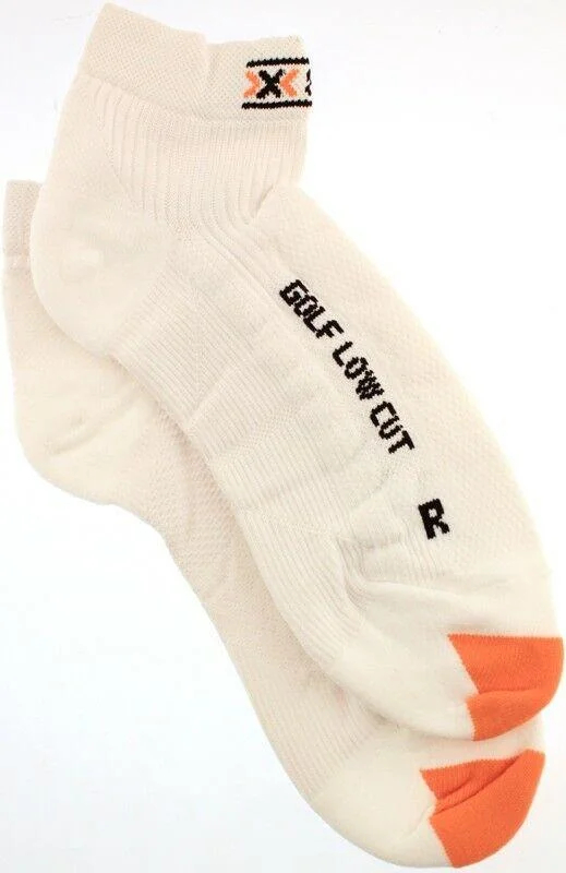 Bike gloves with adjustable straps-X-SOCKS GOLF Low Cut Women's MSRP $32 7.5 - 9 EU 39 - 40 Pair White Orange NEW