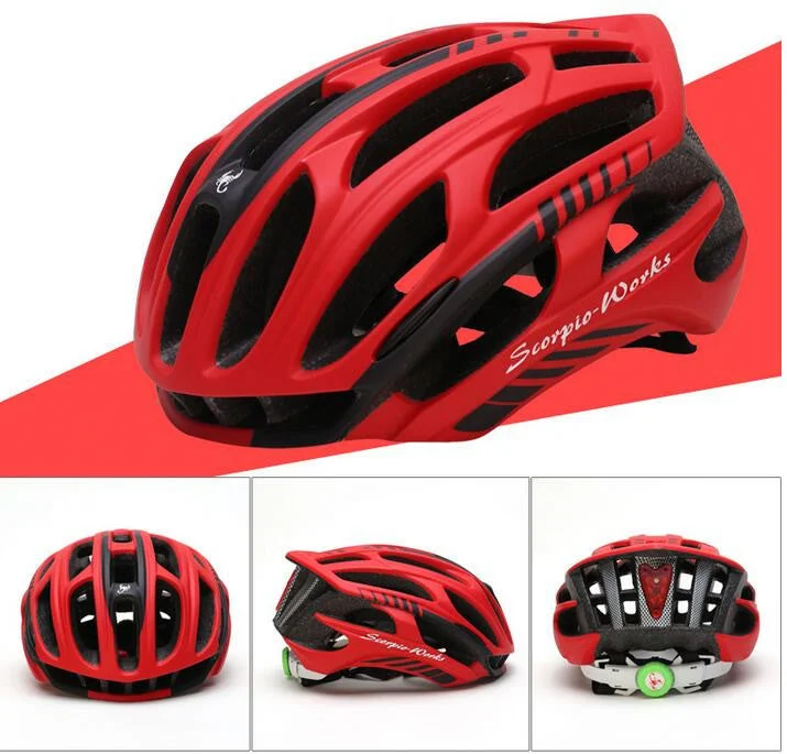 Bicycle helmet with ergonomic straps-MTB ultralight LED tail light Custom made bicycle cycling special helmets bici casco de capacete bicicleta road bike