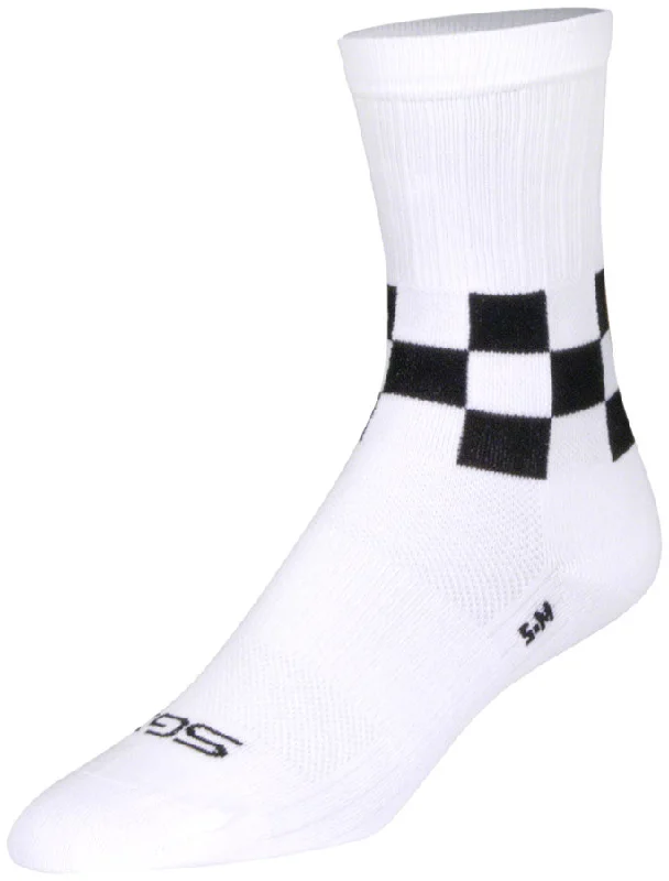 Cycling socks with ergonomic heels-SockGuy SGX Speedway Socks - 6" White Small/Medium