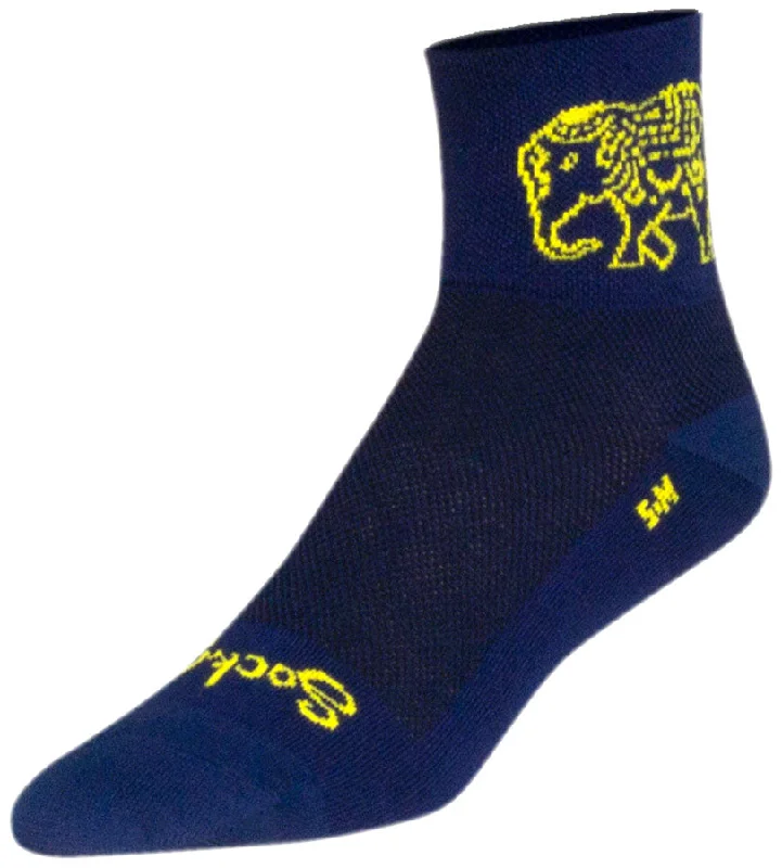 Cycling socks with adjustable fabric-SockGuy Classic Henna Socks - 3" Blue Small/Medium