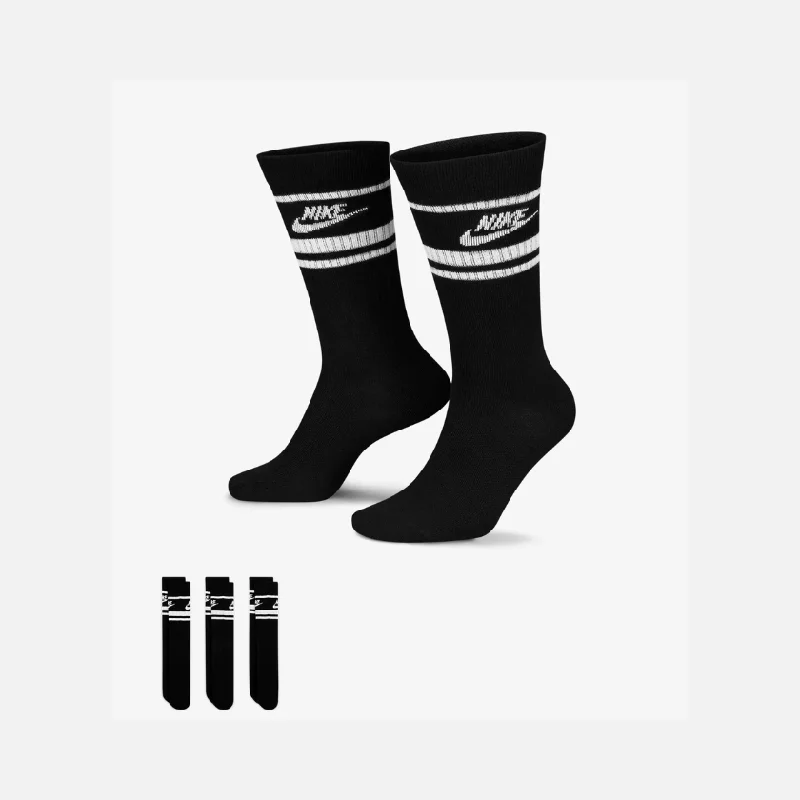 Bike riding shorts with adjustable fit-Nike Sportswear Dri-FIT Everyday Essential Crew Socks (3 Pairs) -Black/White