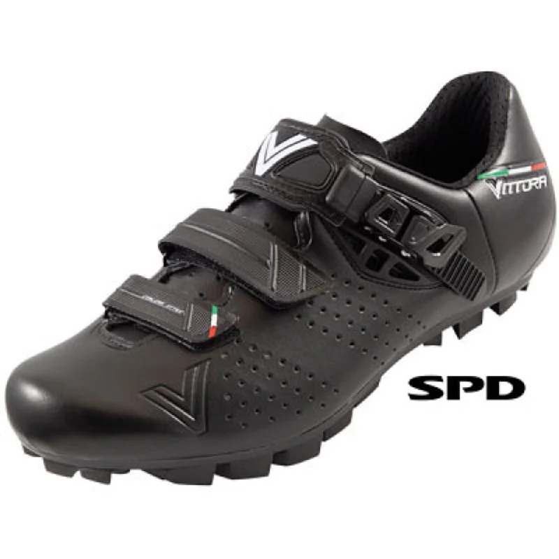 Cycling tights with ventilated lining-Vittoria Hera Performance MTB Cycling Shoes (Black)