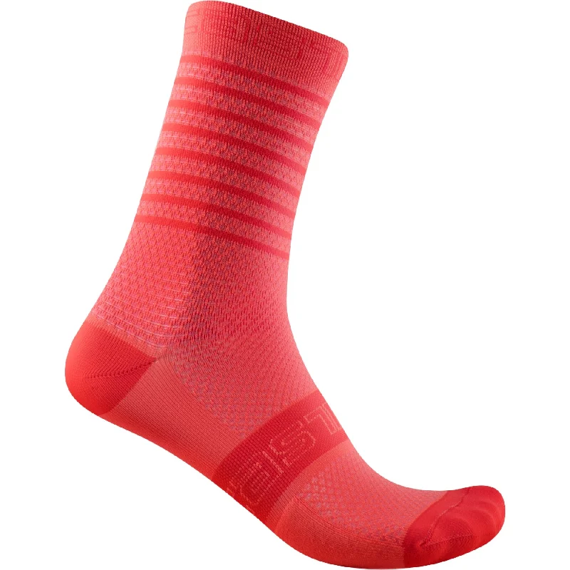 Bicycle socks with adjustable lining-Castelli Superleggera W 12 Socks Women (Brilliant pink)