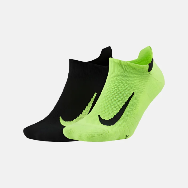 Bike shorts for technical biking-Nike Multiplier Running No-Show Socks 2 Pairs -Multi-Color