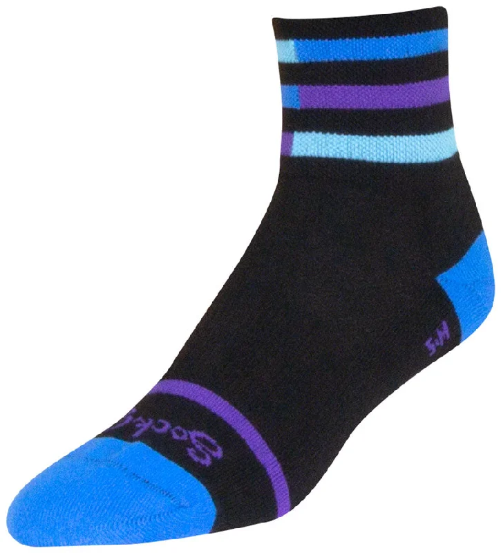 Bike riding shoes for technical biking-SockGuy Classic Royalty Socks - 3" Black Large/X-Large