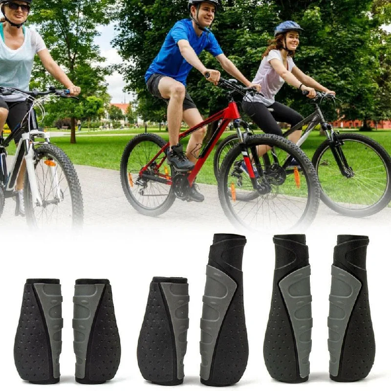 Bike shoes with adjustable lining-MTB Bicycle Grips Handlebar Short Long Bike Grips Anti-Skid Rubber Handle Cycling Mountain Bike Grip Ergonomic