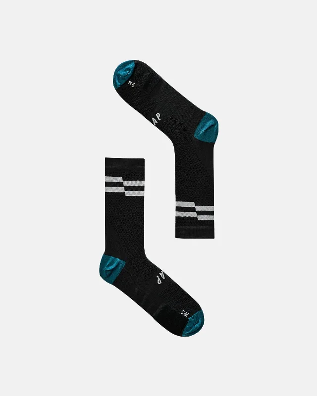 Bike shoes with adjustable lining-Emblem Sock - Black