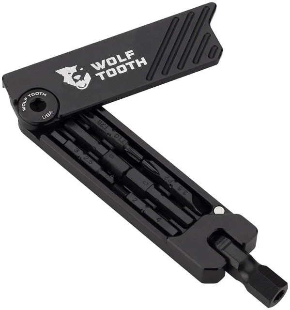 Bicycle helmet with ventilated padding-Wolf Tooth 6-Bit Hex Wrench - Multi-Tool, Black