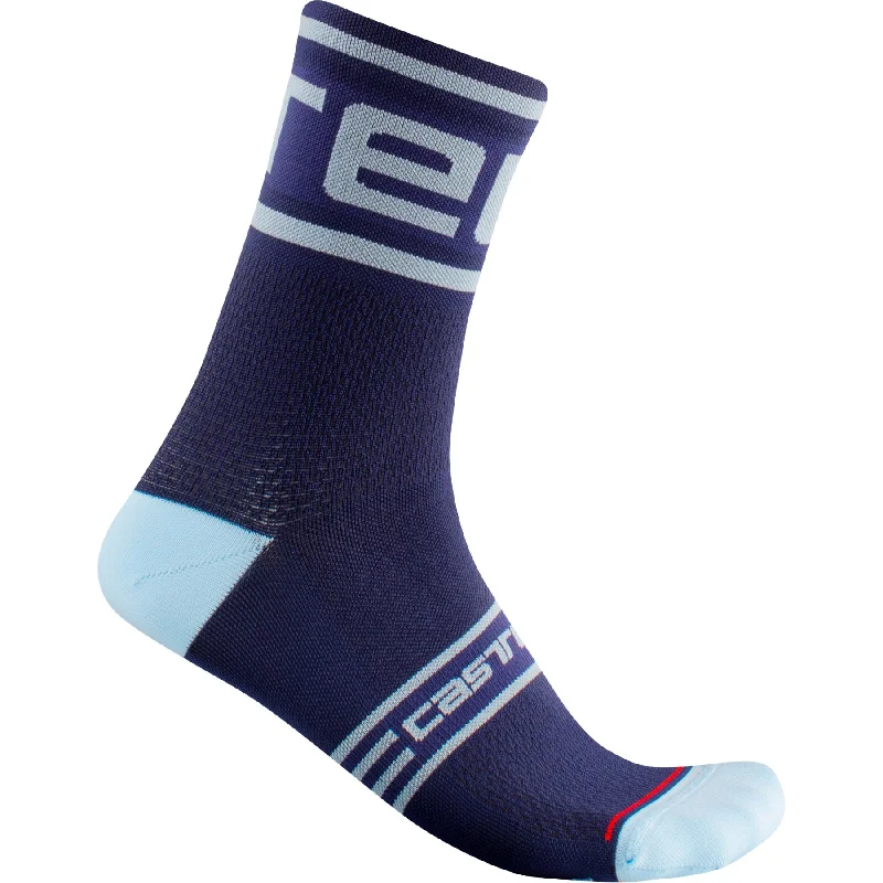 Bicycle jersey with adjustable straps-Castelli Prologo 15 Socks (Savile Blue)