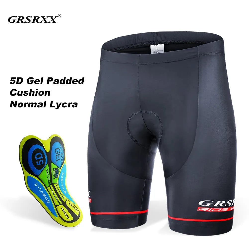 Cycling gloves with adjustable weave-GRSRXX Cycling Shorts Men's Anti-slip Leg Grips Bike Shorts Shockproof 5D Pad Breathable Riding Bicycle Bib Short Ciclismo