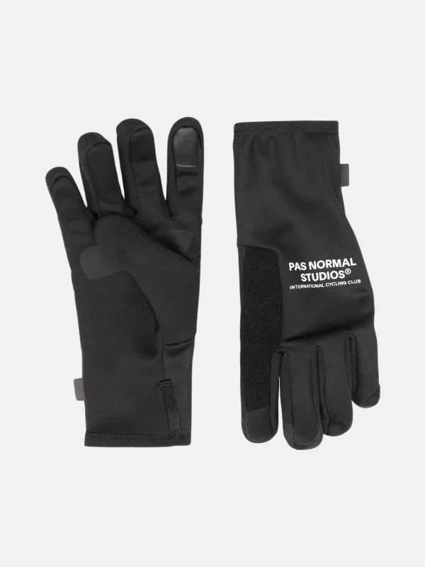 Bicycle arm warmers with adjustable weave-Logo Thermal Gloves - Black