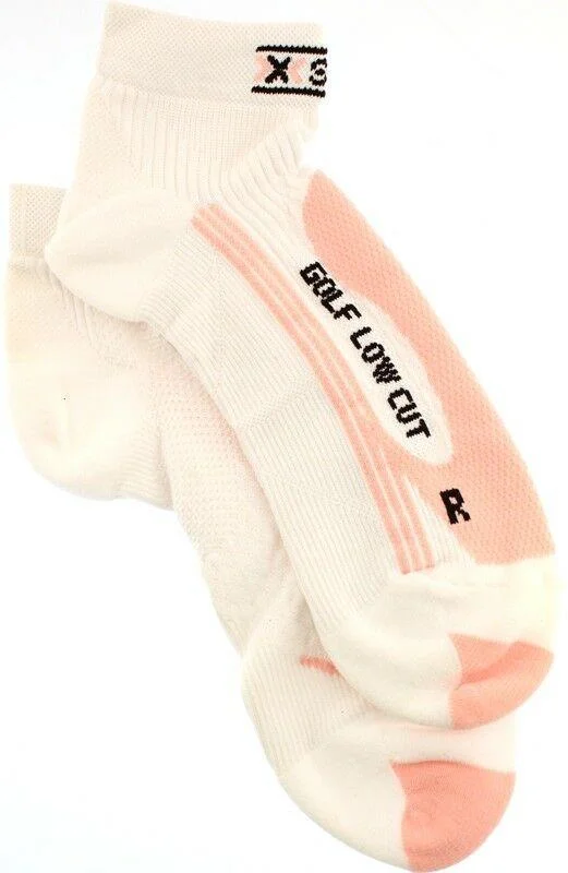 Bicycle riding tights with adjustable weave-X-SOCKS GOLF Low Cut Women's MSRP $32 US 7.5 - 9 EU 39 - 40 Pair White Pink NEW