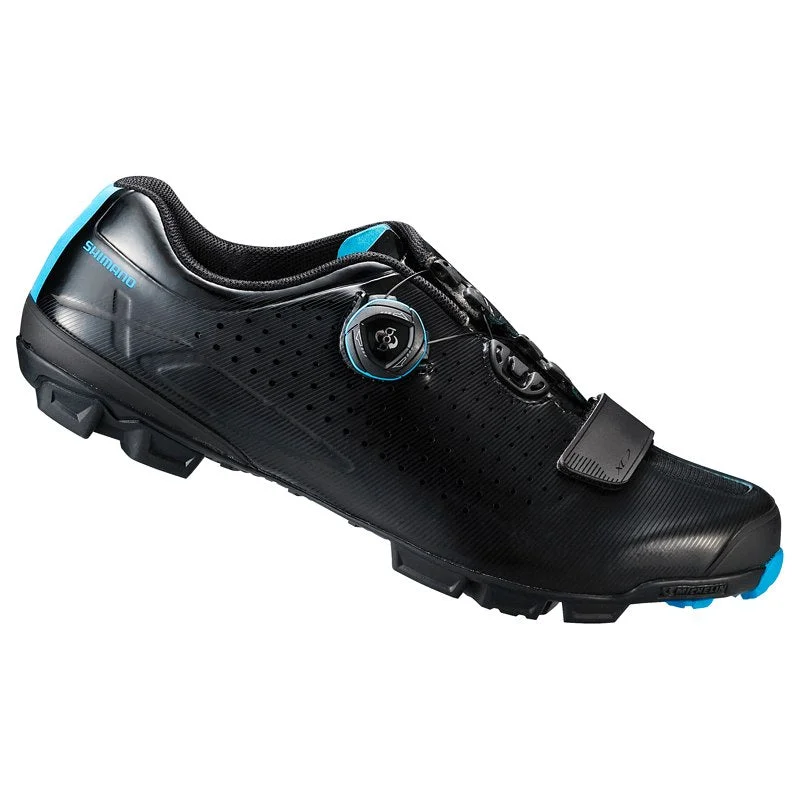 Bicycle jersey with adjustable straps-Shimano XC7 Shoe Blk/Blu 43